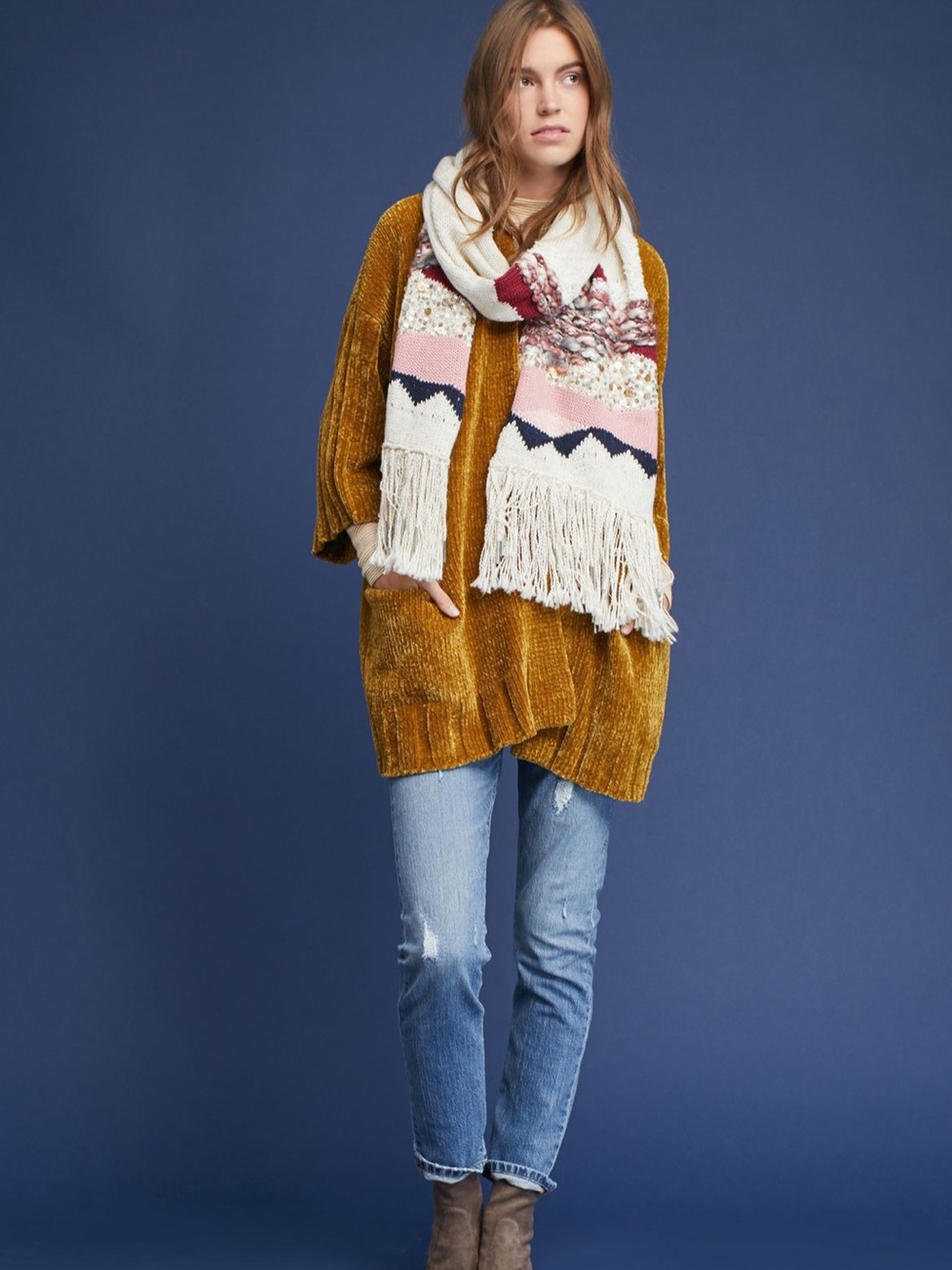 Anthropologie Moth Chenille Cardigan Small